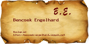 Bencsek Engelhard névjegykártya
